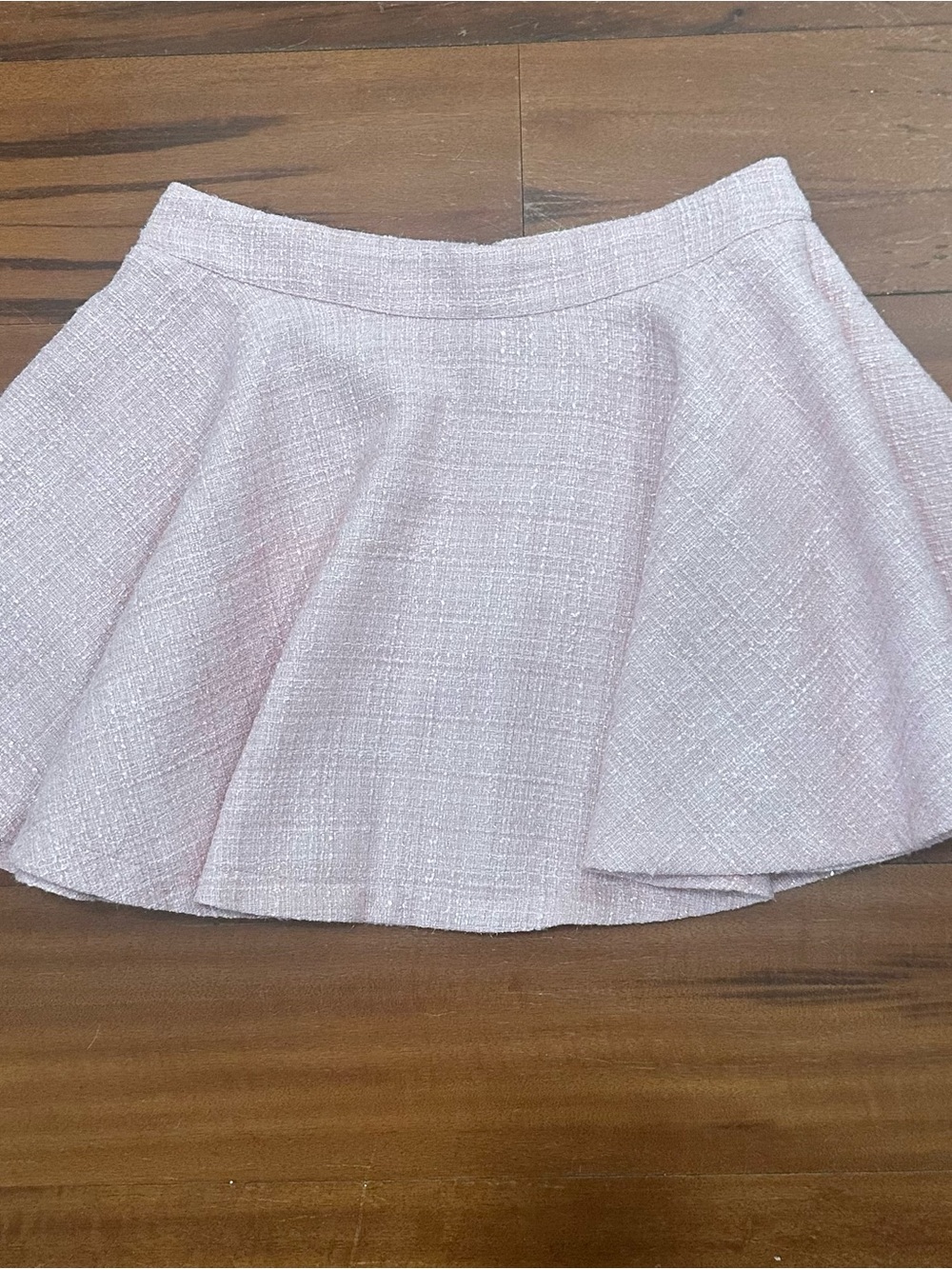 Aqua Light Pink Tweed Skater Skirt